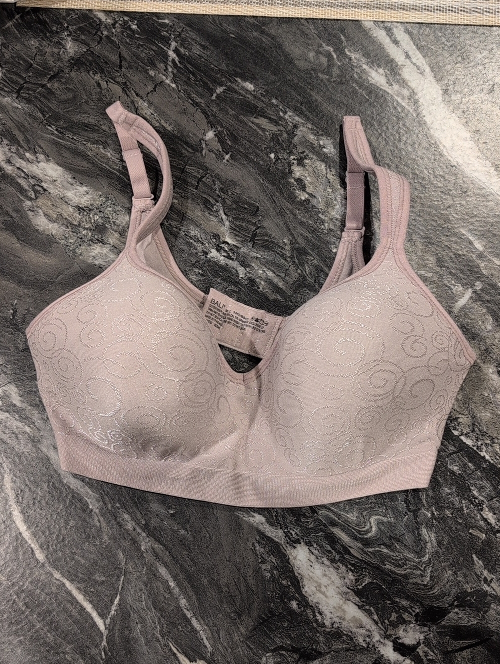 Bali Soft Mauve Wireless Jacquard Comfort Bra